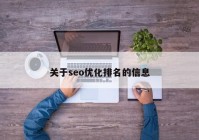 关于seo优化排名的信息