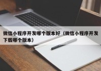 微信小程序开发哪个版本好（微信小程序开发下载哪个版本）